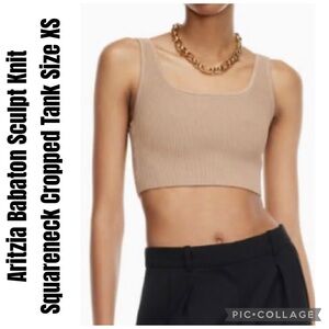 Aritzia Babaton Sculpt Knit Squareneck Cropped Tank Size XS